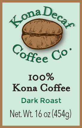 One pound decaffeinated Kona Coffee Dark Roast - Click Image to Close