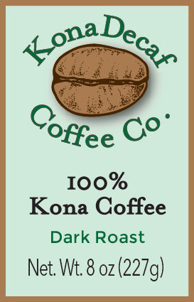 One Half Pound Decaffeinated Kona Coffee - Dark Roast