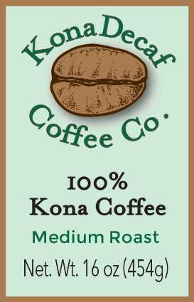 One pound decaffeinated Kona Coffee Medium Roast