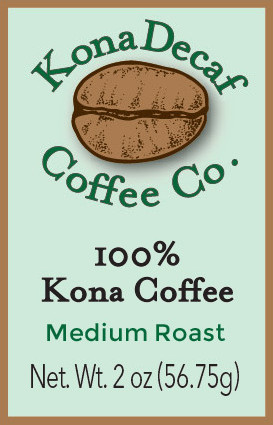 Two Ounce Decaffeinated Kona Coffee Medium Roast